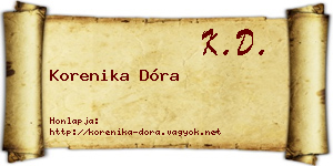 Korenika Dóra névjegykártya