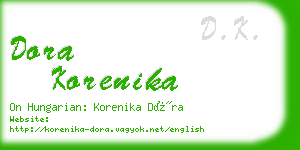 dora korenika business card